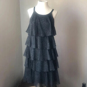 Connected Black‎ Tiered Ruffle Dress